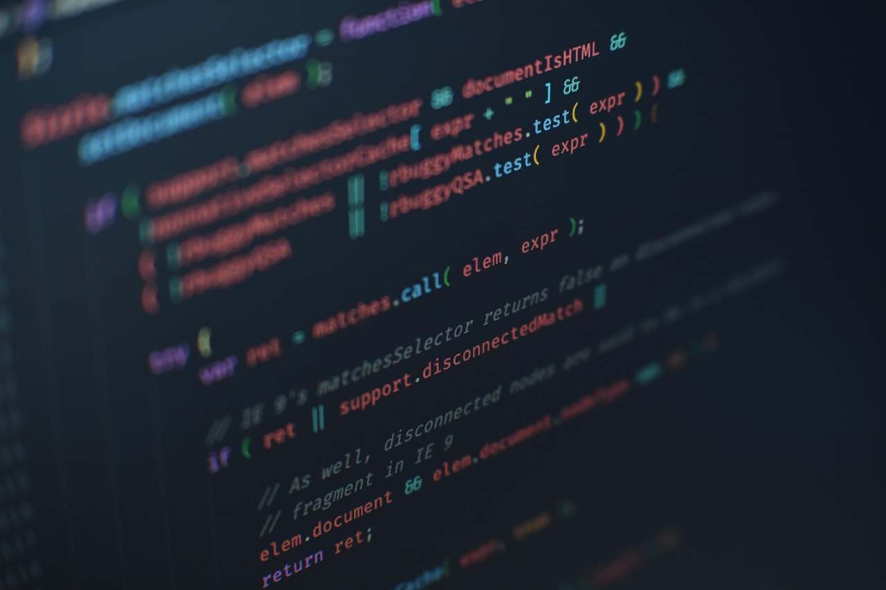 Source code on a dark editor screen